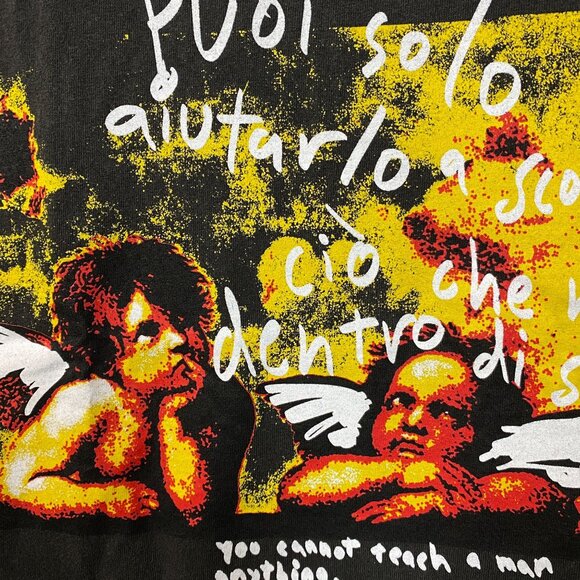 Angel Cherubs Painting Mineral Wash T-Shirt XL - Picture 4 of 4